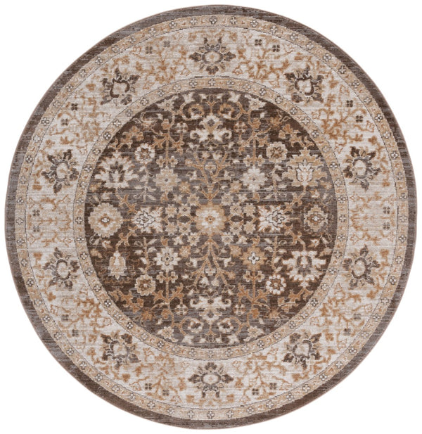 Safavieh Hazel Elegant Transitional Area Rug With Botanical Motifs - Luxurious Comfort For Any Space Brown ,Ivory 50% Polyester,50% Polypropylene Hzl502t-4