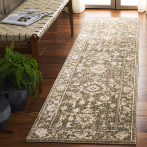 Safavieh Hazel Transitional Runner Area Rug - Elegant Turkish Design In Chic Color Combination For Any Space Green ,Ivory 50% Polyester,50% Polypropylene Hzl504y-28