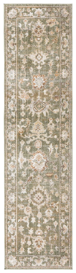 Safavieh Hazel Transitional Runner Area Rug - Elegant Turkish Design In Chic Color Combination For Any Space Green ,Ivory 50% Polyester,50% Polypropylene Hzl504y-28