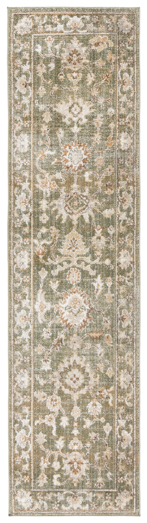 Safavieh Hazel Small 2X5 Rug In Green And Ivory — Power-Loomed Turkish Floral Runner, Low Pile Durable Care 2'-2" x 7'-0" HZL504Y-27