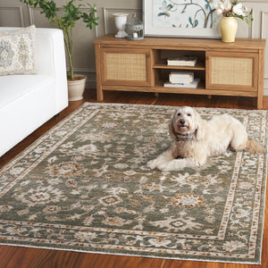 Safavieh Hazel Transitional Area Rug - Luxurious Power Loomed Design In Vibrant Green And Ivory Hues Green ,Ivory 50% Polyester,50% Polypropylene Hzl504y-9