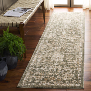 Safavieh Hazel Elegant Green And Beige Runner Rug — Low-Profile Floral Transitional Hallway Accent, Durable 2'-2" x 9'-0" HZL506Y-29