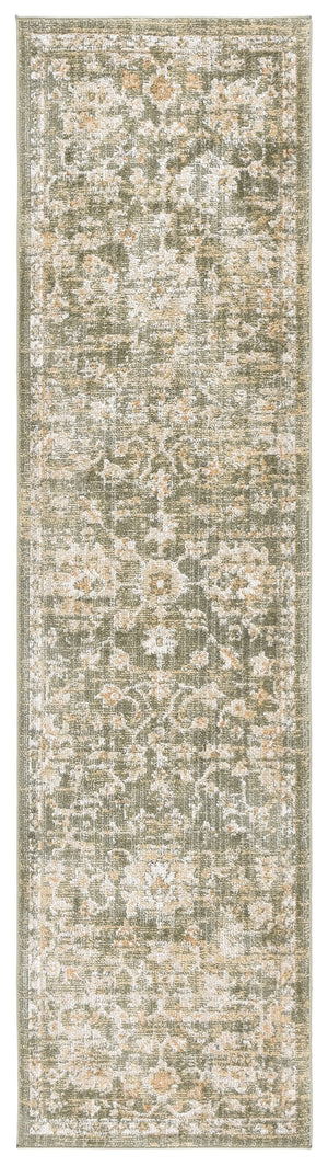 Safavieh Hazel Elegant Green And Beige Runner Rug — Low-Profile Floral Transitional Hallway Accent, Durable 2'-2" x 9'-0" HZL506Y-29