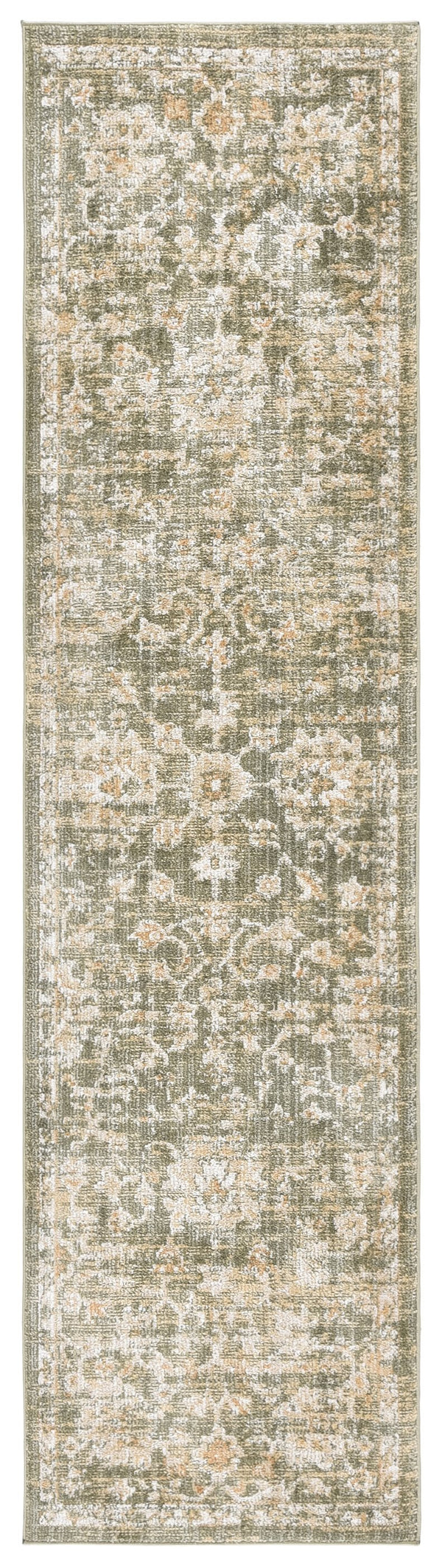 Safavieh Hazel Elegant Green And Beige Runner Rug — Low-Profile Floral Transitional Hallway Accent, Durable 2'-2" x 9'-0" HZL506Y-29