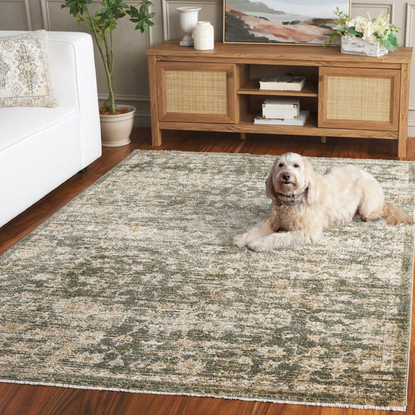 Safavieh Hazel Exquisite Area Rug - Timeless Elegance With Soft Touch And Durable Design For Any Home Space Green ,Beige 50% Polyester,50% Polypropylene Hzl506y-4