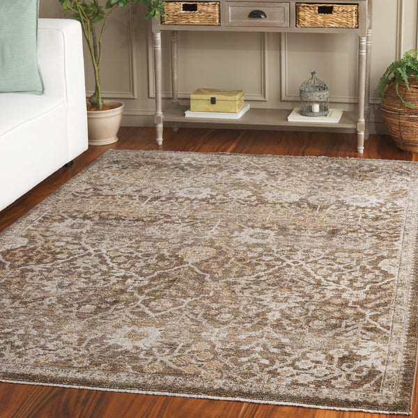 Safavieh Hazel Exquisite Runner Area Rug - Elegant Transitional Design For Hallways, Kitchens & Entryways Brown ,Ivory 50% Polyester,50% Polypropylene Hzl508t-5