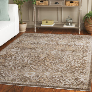 Safavieh Hazel Transitional Area Rug – Elegant Plush Design For Living Room, Bedroom, Or Office Decor Brown ,Ivory 50% Polyester,50% Polypropylene Hzl508t-4