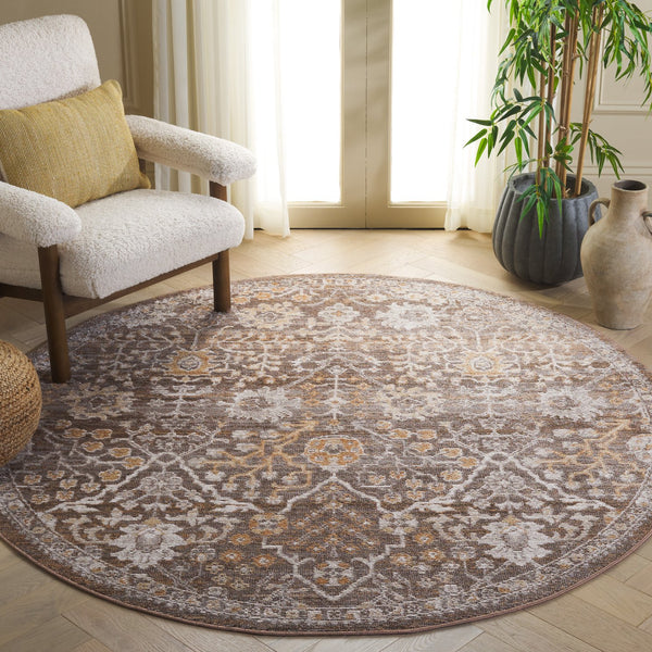 Safavieh Hazel Exquisite Runner Area Rug - Elegant Transitional Design For Hallways, Kitchens & Entryways Brown ,Ivory 50% Polyester,50% Polypropylene Hzl508t-6r