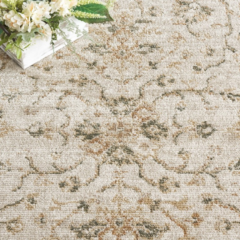 Safavieh Hazel Floral Vine Area Rug Distressed Ivory Beige Polypropylene Living Dining Room 6' x 9' HZL510A-6