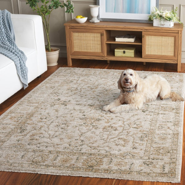 Safavieh Hazel Floral Vine Area Rug Distressed Ivory Beige Polypropylene Living Dining Room 6' x 9' HZL510A-6