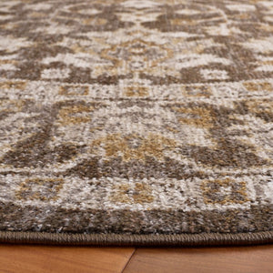 Safavieh Hazel Round Area Rug Power Loomed in Turkey Warm Brown Ivory Traditional Low Pile HZL510T-6R