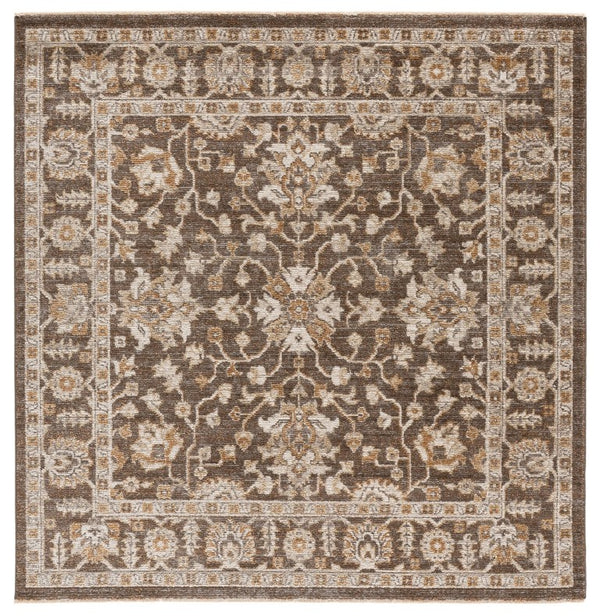 Safavieh Hazel Traditional Square Area Rug Power Loomed Turkey Brown Ivory Low Pile HZL510T-6SQ