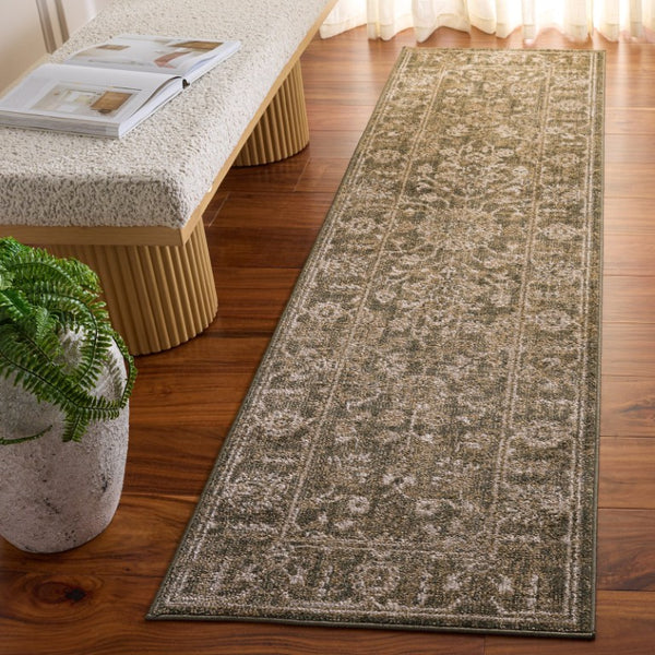 Safavieh Hazel Traditional Runner Rug Earthy Tones Polypropylene Blend for Hallway Entryway HZL510Y-28