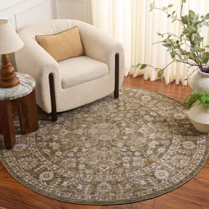 Safavieh Hazel Round Area Rug Traditional Neutral Tones Power Loomed for Living Bedroom HZL510Y-6R