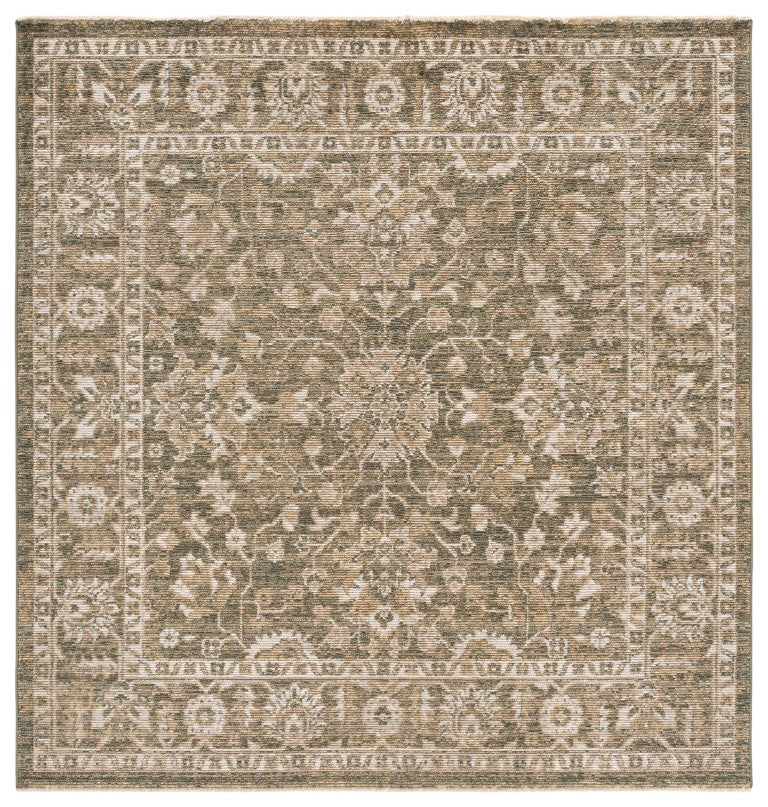 Safavieh Hazel Turkish Power Loomed Square Rug in Earthy Green Beige for Living Dining Rooms HZL510Y-6SQ