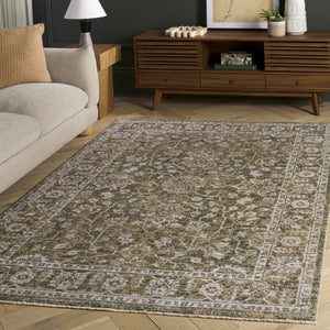 Safavieh Hazel Power Loomed Low Pile Area Rug in Earthy Tones for Living Room or Dining Space HZL510Y-6