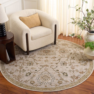 Safavieh Hazel Round Traditional Area Rug Power Loomed Neutral Ivory Beige for Living Rooms HZL512A-6R