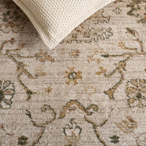 Safavieh Hazel Traditional Medallion Area Rug Power Loomed Ivory Beige Poly Blend Indoor HZL512A-6SQ