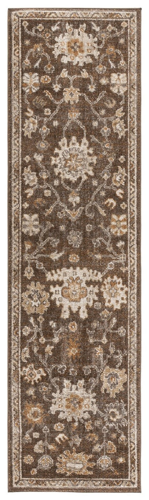 Safavieh Hazel Traditional Turkish Runner Rug Brown Ivory Low Pile Hallway Entryway Accent HZL512T-28