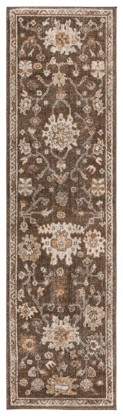 Safavieh Hazel Traditional Turkish Runner Rug Brown Ivory Low Pile Hallway Entryway Accent HZL512T-28