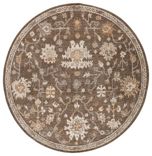 Safavieh Hazel Power Loomed Round Area Rug in Neutral Brown Ivory for Living or Dining Rooms HZL512T-6R