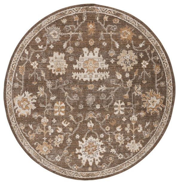 Safavieh Hazel Power Loomed Round Area Rug in Neutral Brown Ivory for Living or Dining Rooms HZL512T-6R