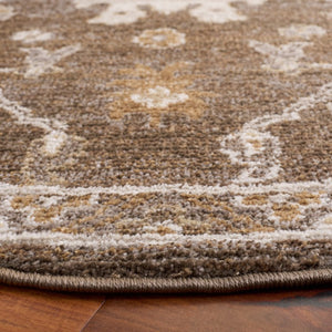 Safavieh Hazel Power Loomed Round Area Rug in Neutral Brown Ivory for Living or Dining Rooms HZL512T-6R