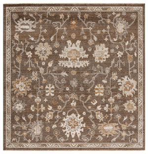 Safavieh Hazel Traditional Square Rug Power Loomed in Turkey with Soft Brown Ivory Pattern HZL512T-6SQ