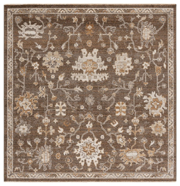 Safavieh Hazel Traditional Square Rug Power Loomed in Turkey with Soft Brown Ivory Pattern HZL512T-6SQ