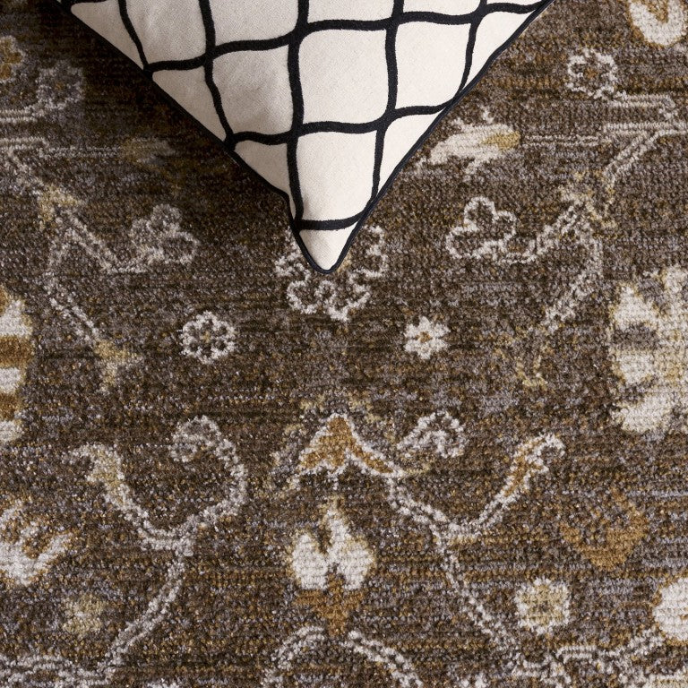Safavieh Hazel Traditional Square Rug Power Loomed in Turkey with Soft Brown Ivory Pattern HZL512T-6SQ