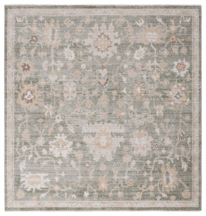 Safavieh Hazel Floral Area Rug Power Loomed Polypropylene Blend for Dining or Bedroom Green 10'-0" x 10'-0" Square HZL512Y-10SQ