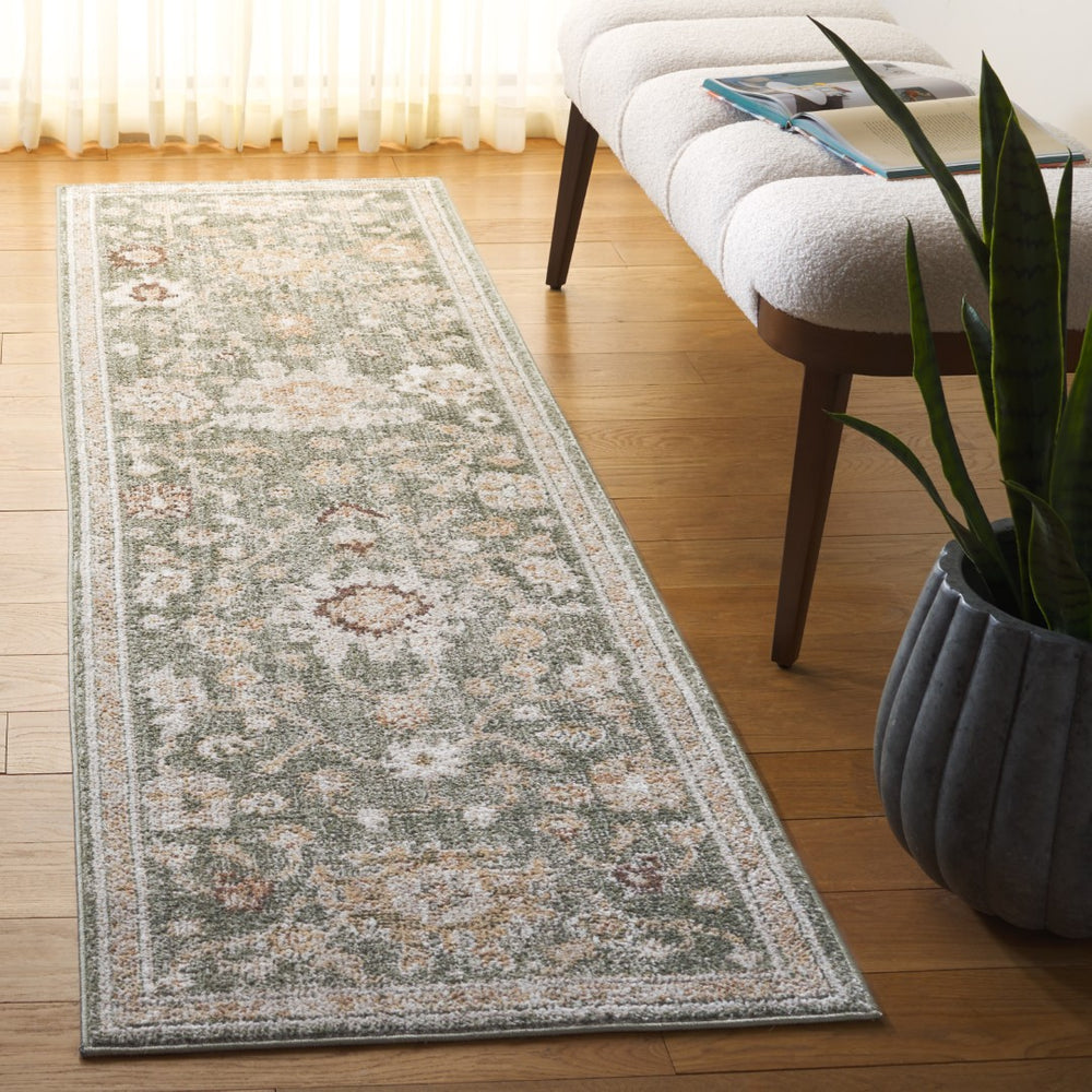 Safavieh Hazel Stunning Transitional Area Rug - Soft, Durable Design For A Stylish Living Space Upgrade Green ,Beige 50% Polyester,50% Polypropylene Hzl512y-9