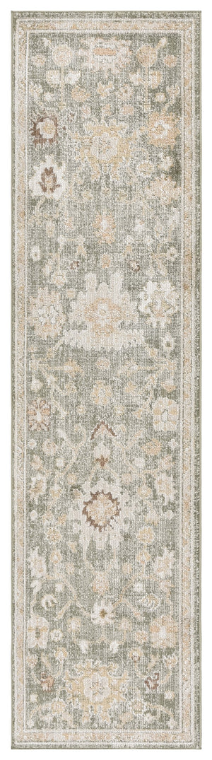 Safavieh Hazel Traditional Green And Beige Floral Area Rug — Low Pile, Durable Power‑Loomed Turkish Accent Rug 3'-0" x 5'-0" HZL512Y-3