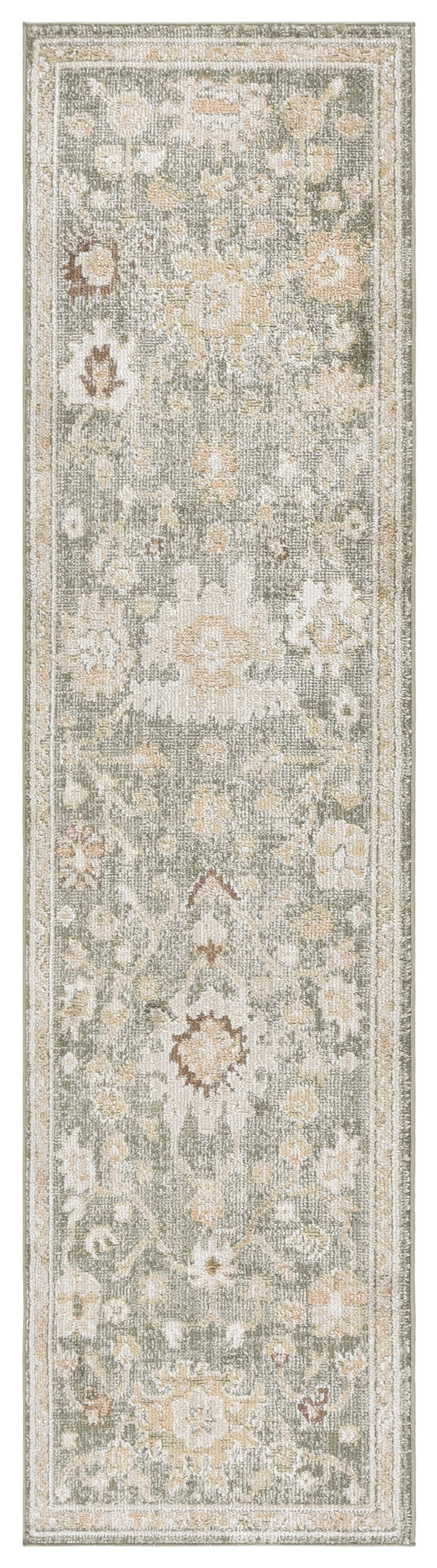Safavieh Hazel Traditional Green And Beige Floral Area Rug — Low Pile, Durable Power‑Loomed Turkish Accent Rug 3'-0" x 5'-0" HZL512Y-3