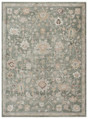 Safavieh Hazel Traditional Green And Beige Floral Area Rug — Low Pile, Durable Power‑Loomed Turkish Accent Rug 3'-0" x 5'-0" HZL512Y-3