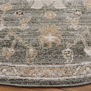 Safavieh Hazel Round Area Rug Solid Muted Green Beige Low Pile Turkish Woven Living Room HZL512Y-8R