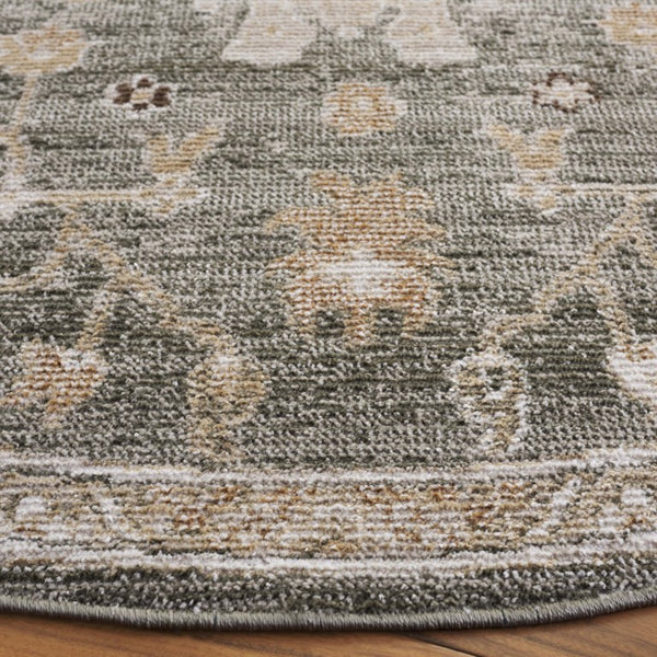 Safavieh Hazel Round Area Rug Solid Muted Green Beige Low Pile Turkish Woven Living Room HZL512Y-8R