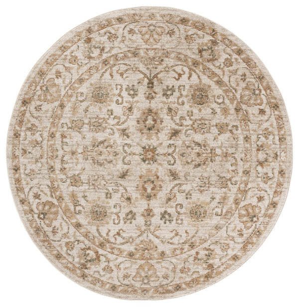 Safavieh Hazel Traditional Round Area Rug Ivory Beige Power Loomed Plush Neutral Living Room HZL514A-6R