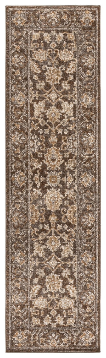 Safavieh Hazel Turkish Geometric Runner Rug Warm Brown Ivory Blend for Entryways and Hallways HZL514T-28