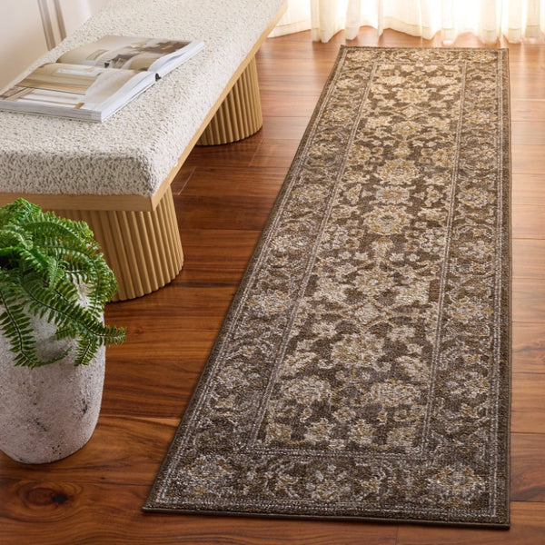 Safavieh Hazel Turkish Geometric Runner Rug Warm Brown Ivory Blend for Entryways and Hallways HZL514T-28