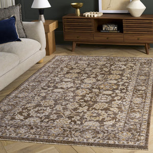 Safavieh Hazel Traditional Area Rug Poly Blend Neutral Tones for Living and Dining Rooms HZL514T-5