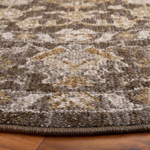 Safavieh Hazel Round Power Loomed Rug in Brown Ivory Traditional Low Pile Indoor Accent HZL514T-6R