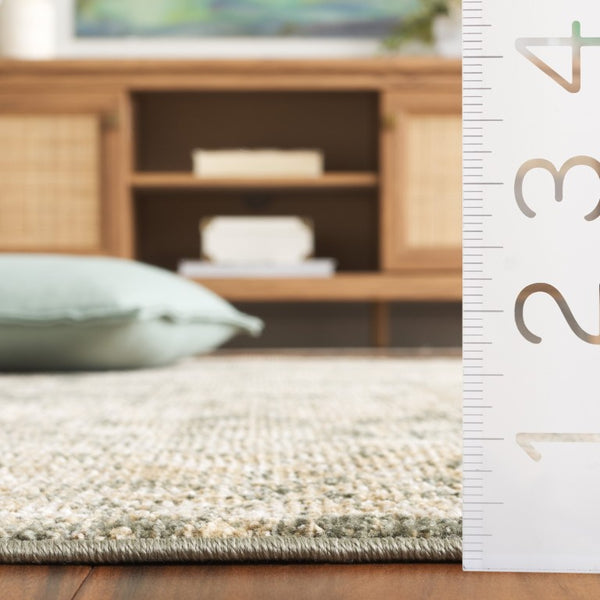 Safavieh Hazel Traditional Turkish Runner Rug Low Pile Hallway Accent in Green Beige HZL514Y-25