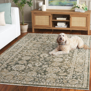 Safavieh Hazel Elegant Area Rug – Luxurious Power-loomed Runner For Comfort And Style In Any Home Space Green ,Beige 50% Polyester,50% Polypropylene Hzl514y-5
