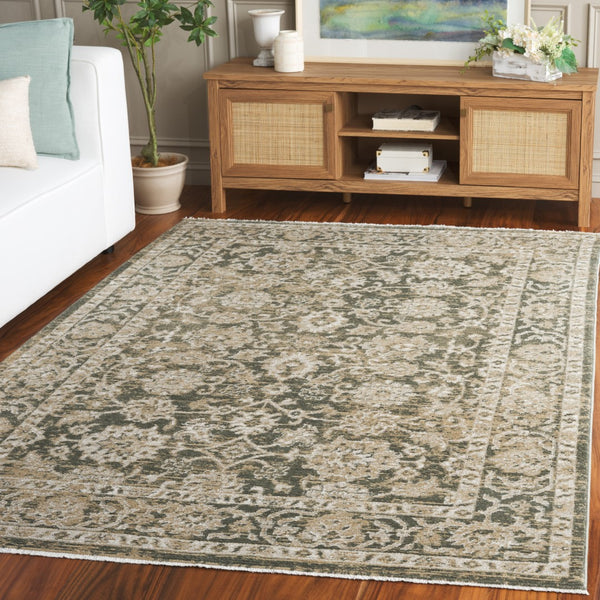 Safavieh Hazel Area Rug - Elegant Transitional Design, Power-loomed In Turkey, Soft Durable Composition, 3/8" Height Green ,Beige 50% Polyester,50% Polypropylene Hzl514y-9