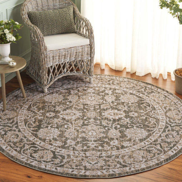 Safavieh Hazel Area Rug - Elegant Transitional Design, Power-loomed In Turkey, Soft Durable Composition, 3/8" Height Green ,Beige 50% Polyester,50% Polypropylene Hzl514y-9