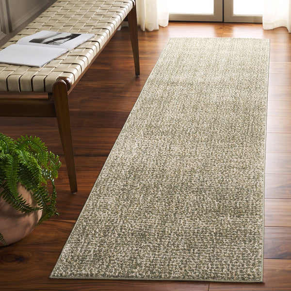 Safavieh Hazel Elegant Transitional Runner Rug, Soft Durable Fabric, Ideal For Modern & Classic Decor Spaces Green ,Beige 50% Polyester,50% Polypropylene Hzl516y-28