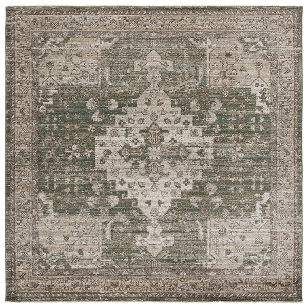 Safavieh Hazel Green And Beige Traditional Area Rug — Low-Profile Durable Power-Loomed Soft, Fade-Resistant Carpet 8'-0" x 10'-0" HZL518Y-8