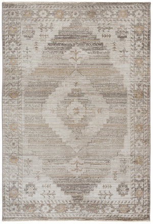 Safavieh Hazel Turkish Beige Ivory Area Rug — Low-Profile Durable Power-Loomed Geometric-Boho Accent Piece 4'-0" x 6'-0" HZL520B-4
