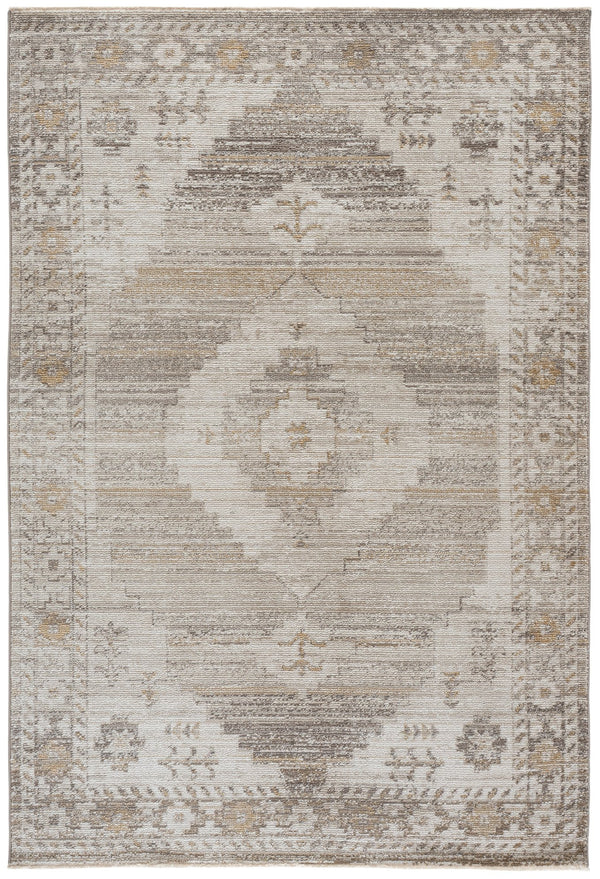 Safavieh Hazel Turkish Beige Ivory Area Rug — Low-Profile Durable Power-Loomed Geometric-Boho Accent Piece 4'-0" x 6'-0" HZL520B-4
